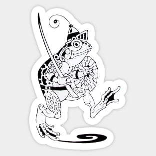 KNIGHT FROG Art Deco Fantastic Animals Sticker